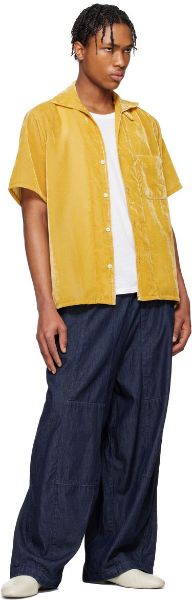 Skjorte Needles NEEDLES Italian Collar Velvet Shirt Gul | QV302, 3