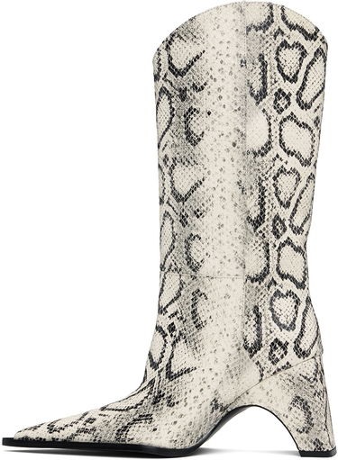 Sneakers og sko Coperni Snake Print Bridge Cowboy Boots Hvid | COPSH16F6003, 2