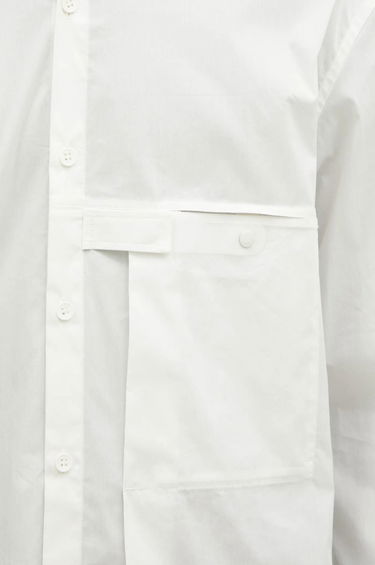 Skjorte Y-3 Y-3 Pleated Pocket Relaxed Fit Shirt Hvid | JL6665, 3