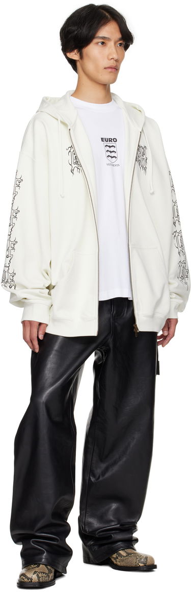 Sweatshirt VETEMENTS Vetements Cradle of Filth Logo Oversized Zip-Up Hoodie Hvid | UCF76ZU100I, 3