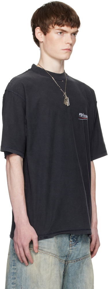 T-shirt Balenciaga Balenciaga Political Campaign Inside-Out T-Shirt Sort | 830247TSVF39668, 1