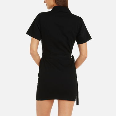 Jeans CALVIN KLEIN Jeans Short Sleeve Cotton-Blend Wrap Dress - S Sort | J20J2236661BY, 2