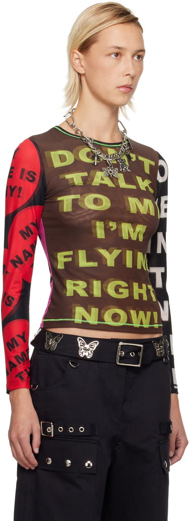 T-shirt Chopova Lowena Chopova Lowena 'Don't Talk To Me' Graphic Mesh Long Sleeve T-shirt Flerfarvet | 2418, 1