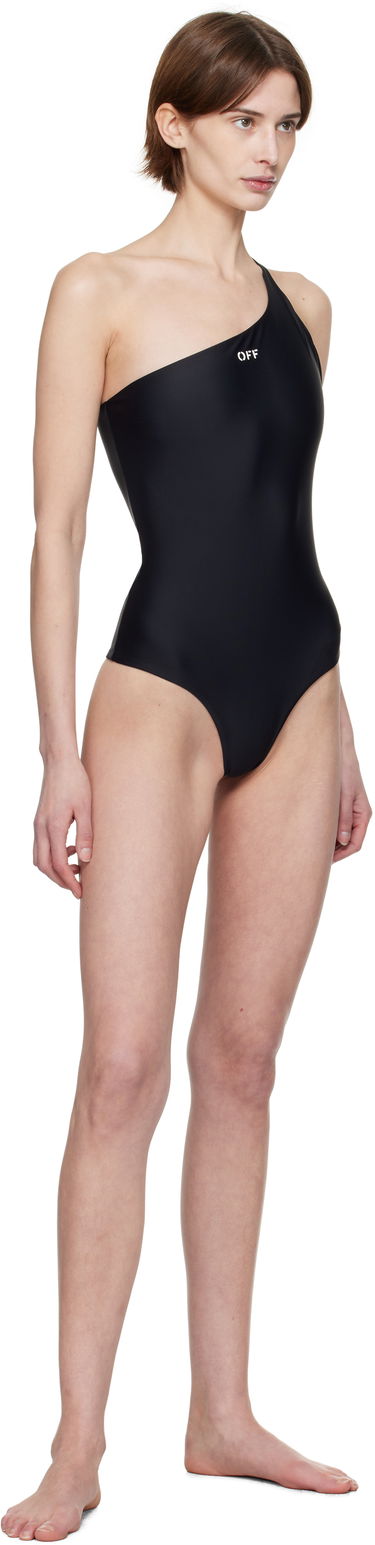 Badetøj Off-White Off-White One-Shoulder Swimsuit Sort | OWFC017C99FAB0031001, 3