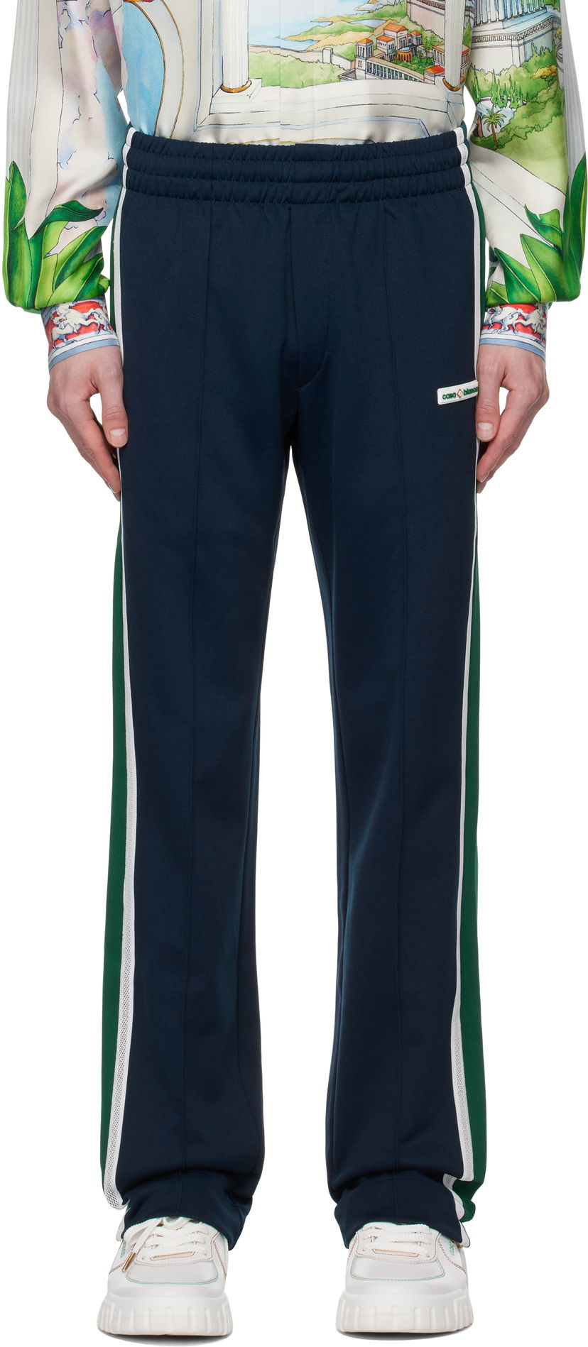 Joggingbukser Casablanca Casablanca Mesh Tape Track Pants Mørkeblå | MPS25-JTR-235-01