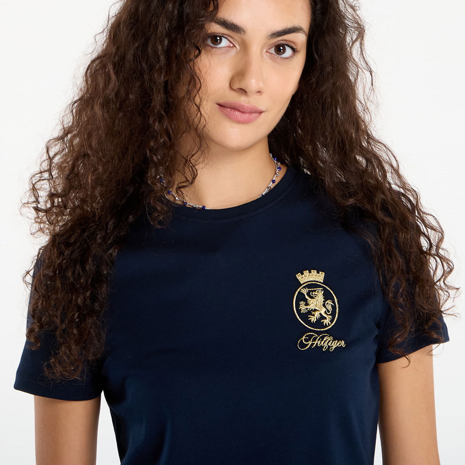 T-shirt Tommy Hilfiger Tommy Hilfiger TH Crest Embroidery Crew Neck T-Shirt Mørkeblå | WW0WW46153 C1G, 1