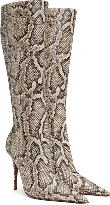 Frakker Amina Muaddi Amina Muaddi Barbara 105 Tall Boots Beige | BARBARA BOOT SNAKE, 3