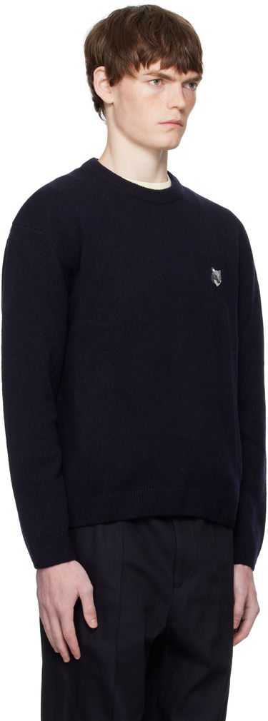 Sweater MAISON KITSUNÉ Maison Kitsuné Fox Head Lambswool Sweater Sort | PM00803KT1006, 4