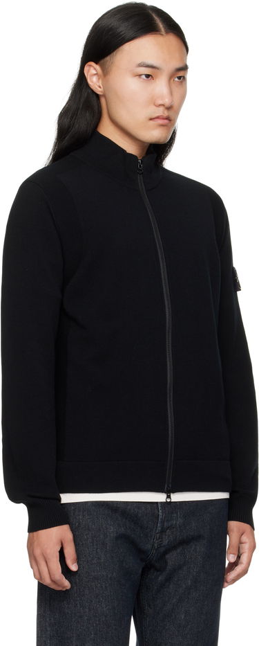 Sweatshirt Stone Island Stone Island Stretch RWS Wool Zip-Up Sweatshirt Sort | K2S15 5100062 S00A1, 1