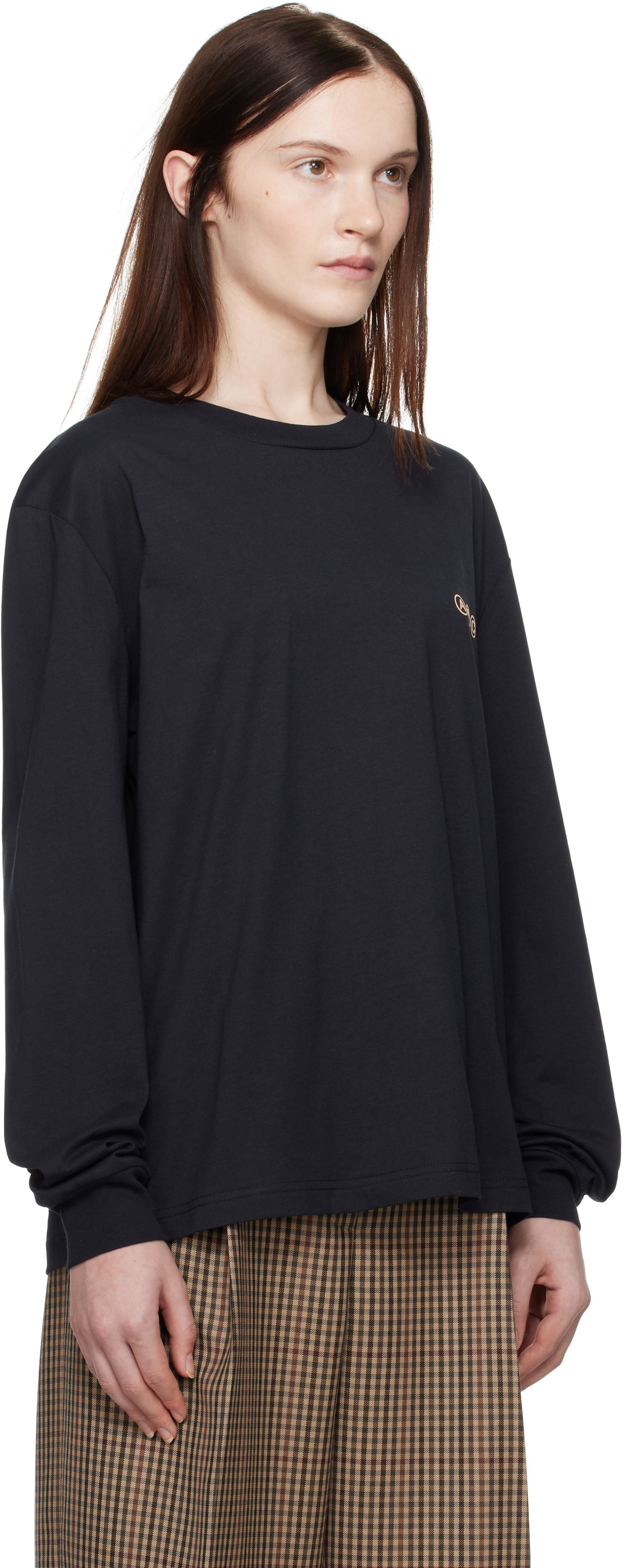 T-shirt A.P.C. Long Sleeve Adresse T-Shirt Mørkeblå | COHBM-M26438, 1