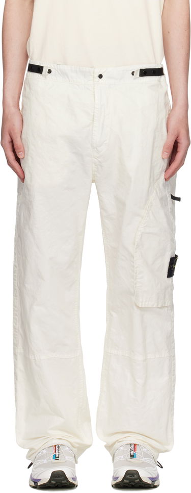 Cargo bukser Stone Island Stone Island Organic Look Nylon Panama-TC Cargo Pants Hvid | K1S15 3100010 S0069, 0