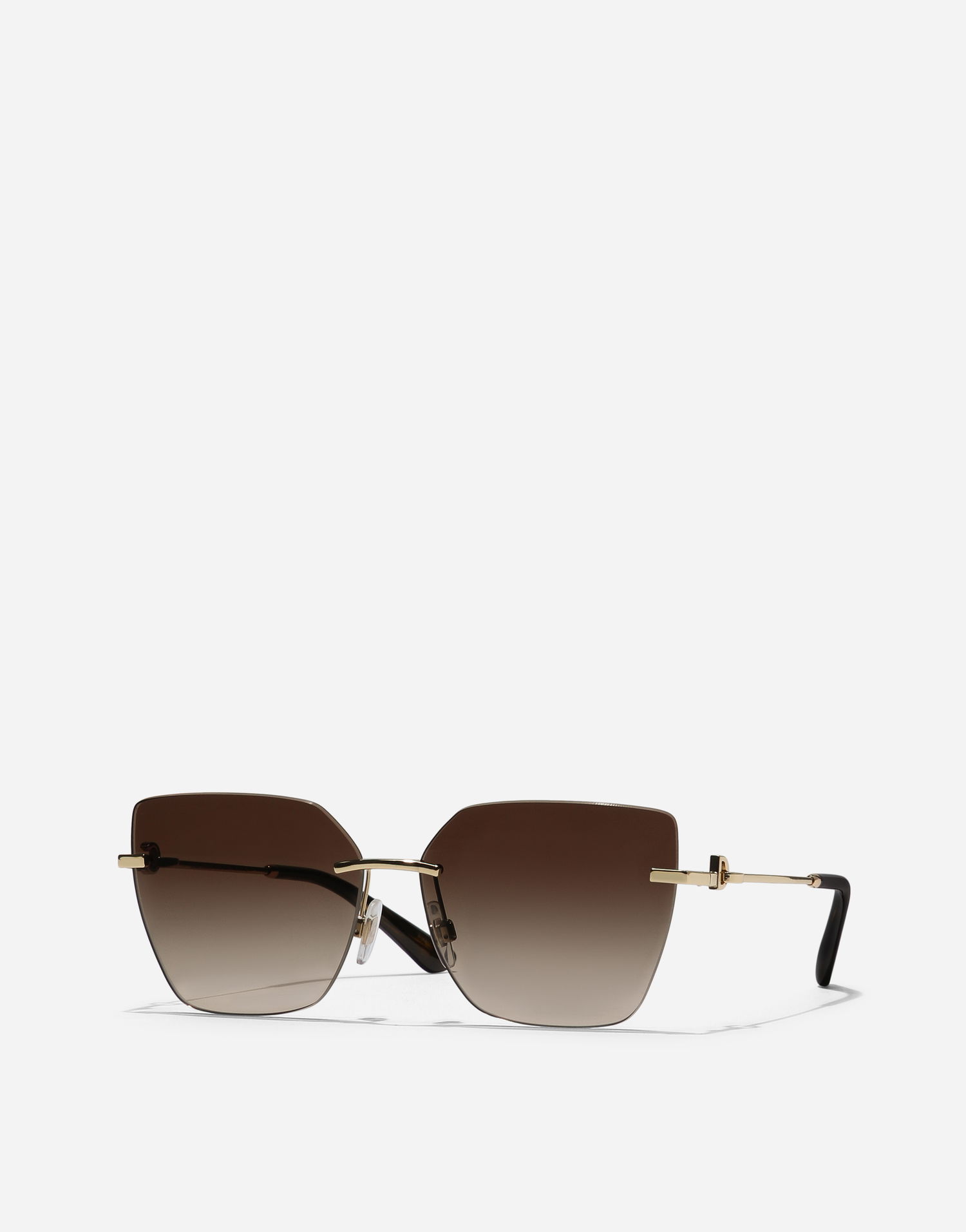 Solbriller Dolce & Gabbana Dolce & Gabbana Dg Flip New Arrivals Rimless Gradient Geometric Gold-Tone Sunglasses Brun | VG2321VM2139V000, 1