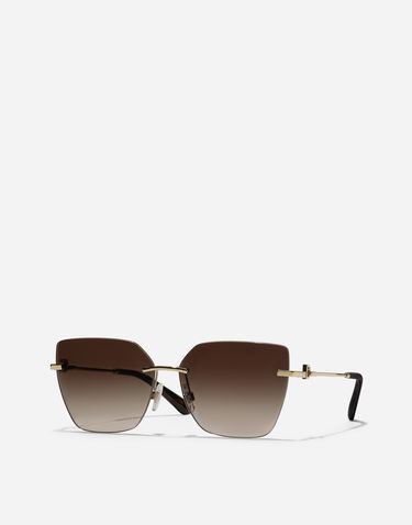 Solbriller Dolce & Gabbana Dolce & Gabbana Dg Flip New Arrivals Rimless Gradient Geometric Gold-Tone Sunglasses Brun | VG2321VM2139V000, 1