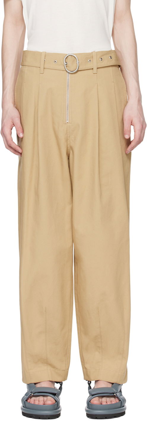 Bukser Jil Sander Belted Trousers Beige | J47KA0203_J45136