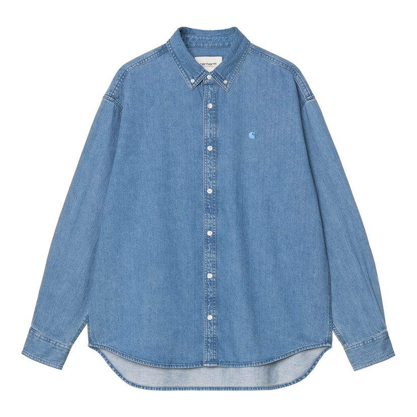 Skjorte Carhartt WIP Carhartt WIP Lucas Long Sleeve Denim Shirt Blå | I034525_9