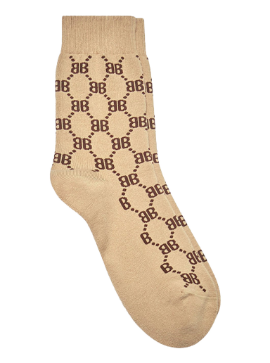 Sokker Gucci Balenciaga x The Hacker Project Hacker BB Tennis Socks Beige Beige | 6815224B5B02064