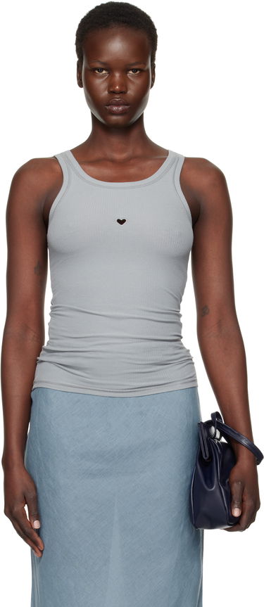 Tanktop Baserange Heart Cutout Ribbed Tank Top Grå | TOHT-RB-SP25, 0