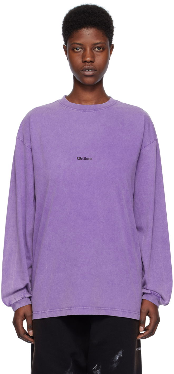 T-shirt We11done We11done Vintage Horror Long Sleeve T-Shirt Lilla | WD-TT0-24-722-U-PP