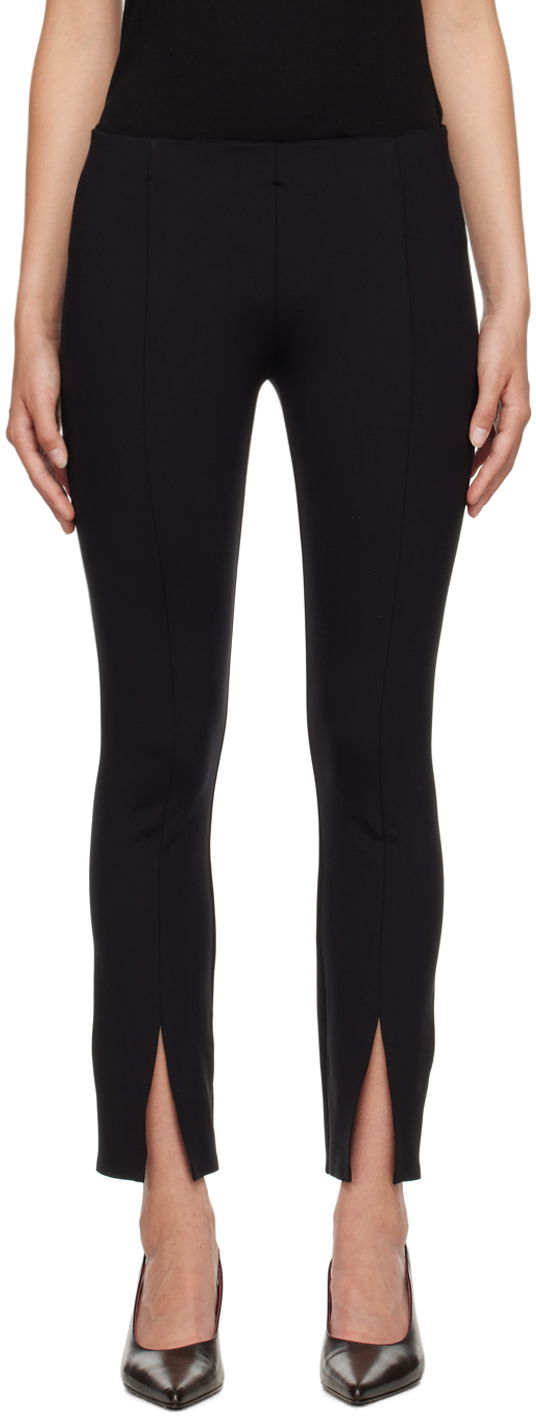Leggings The Row Slim Fit Trousers with Front Slits Sort | 3448-K106