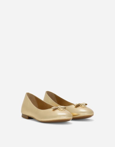 Sneakers og sko Dolce & Gabbana Dolce & Gabbana Foiled Nappa Leather Ballet Flats Metalisk | D11141AJ13387601, 2