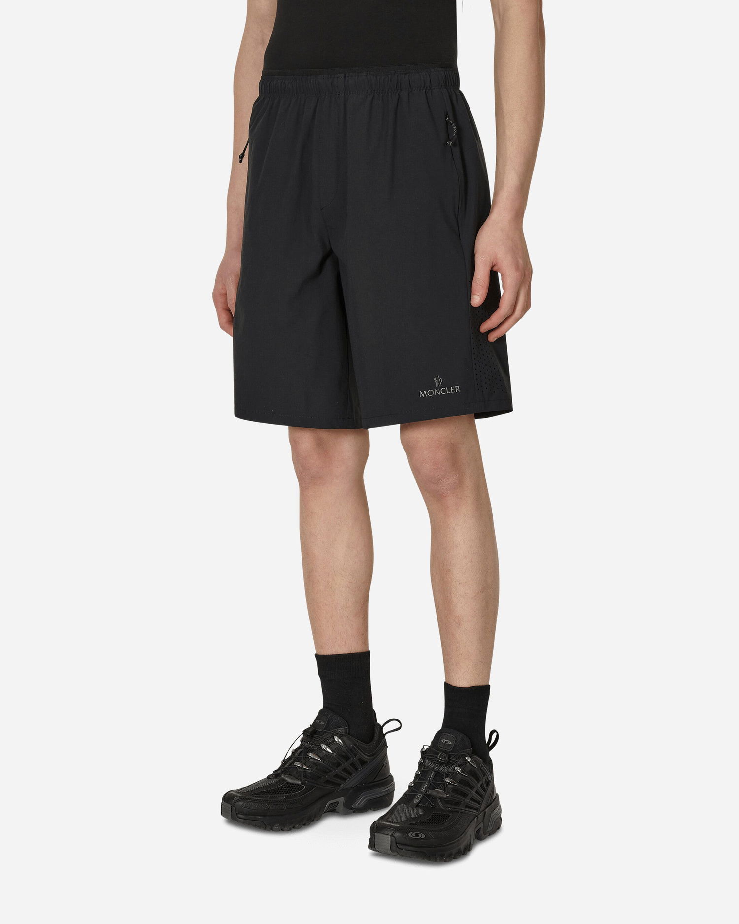 Shorts Moncler Matt Black Logo Shorts Sort | 2B00007595VF 999, 1