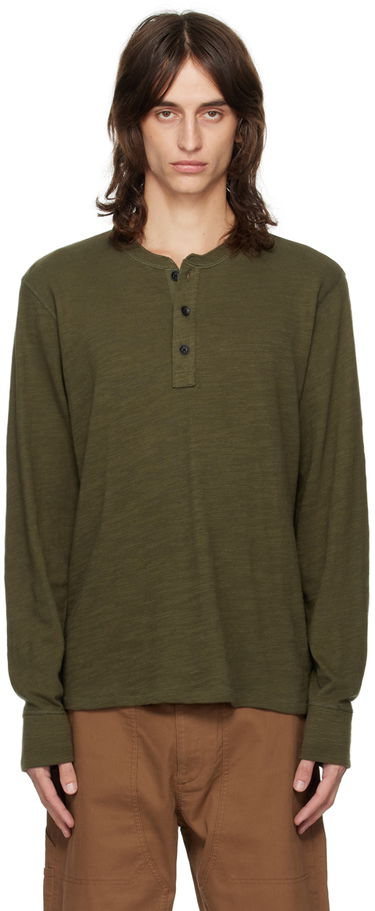 T-shirt rag & bone Rag & Bone Classic Flame Henley Grøn | MBC22FT037TL37, 0