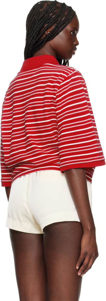 Polo skjorte Martine Rose Martine Rose Shrunken Striped Polo Rød | 659JE02104O, 2