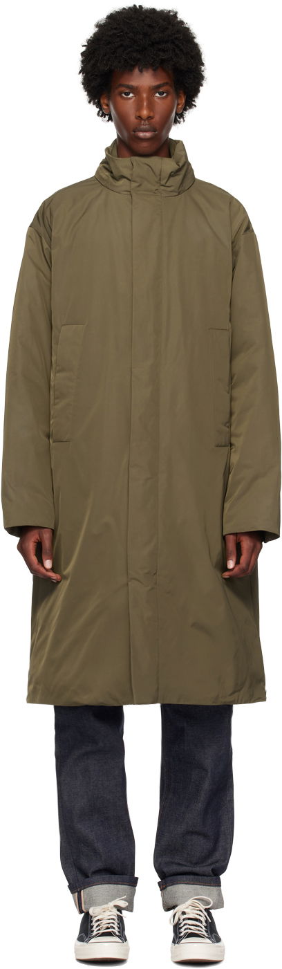 Frakker CALVIN KLEIN Khaki Stand Collar Down Coat Grå | 81EM579