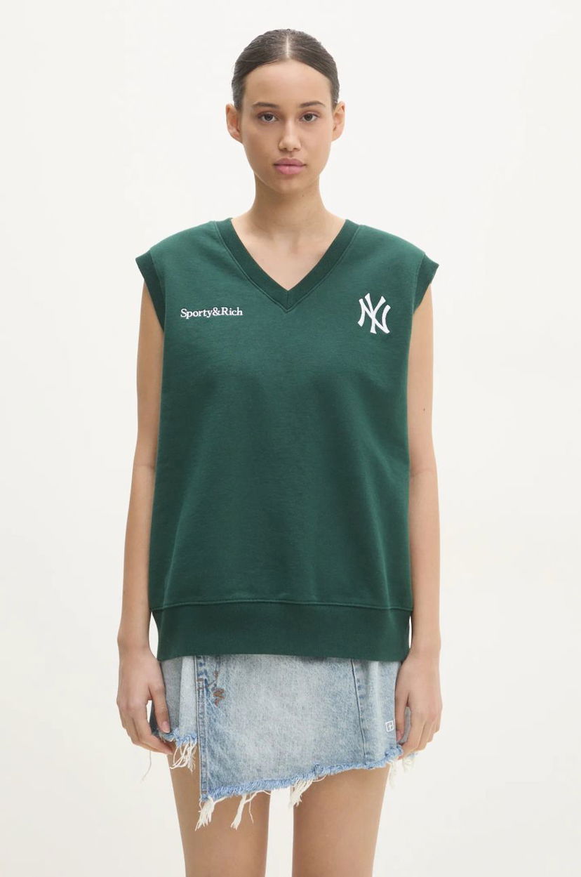 Tanktop Sporty & Rich Yankees Serif V-Neck Vest Grøn | ST045505300GR10