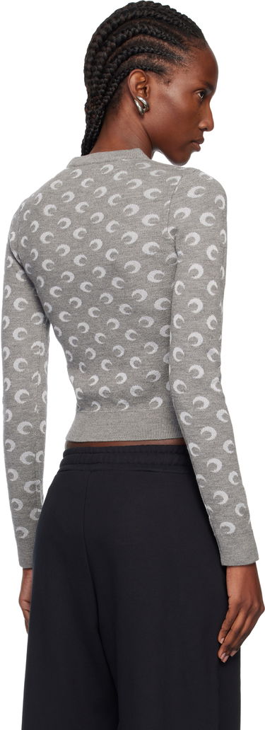 Sweater Marine Serre Moon Jacquard Knit Fitted Crewneck Sweater Grå | WTK014BCKNI0530, 2
