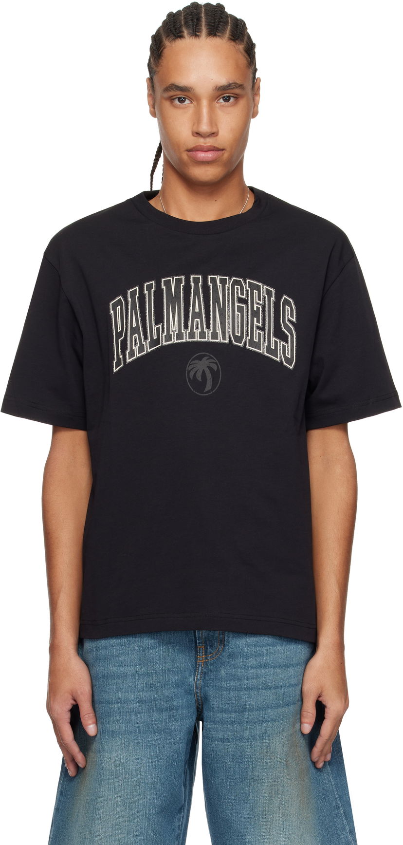 T-shirt Palm Angels Palm Angels College Logo T-Shirt Sort | PMAA089S25JER0011013