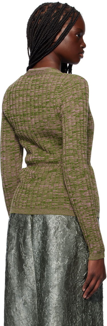 Sweater Dries Van Noten Dries Van Noten Rib-Knit Tie Cardigan Grøn | 251-011229-1716, 2