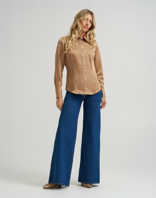 Skjorte Wrangler Lainey Wilson Satin Shirt XS Beige | 112374961:XS, 2