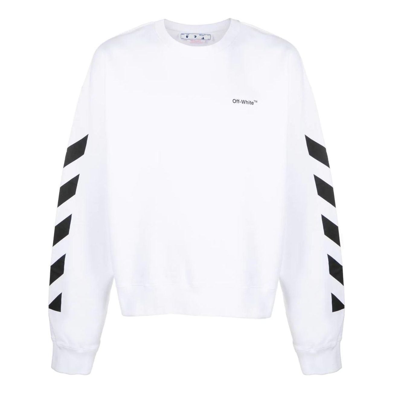 Sweatshirt Off-White Off-White Side Stripe Long Sleeve Sweatshirt Hvid | OMBA058C99FLE0010110, 0