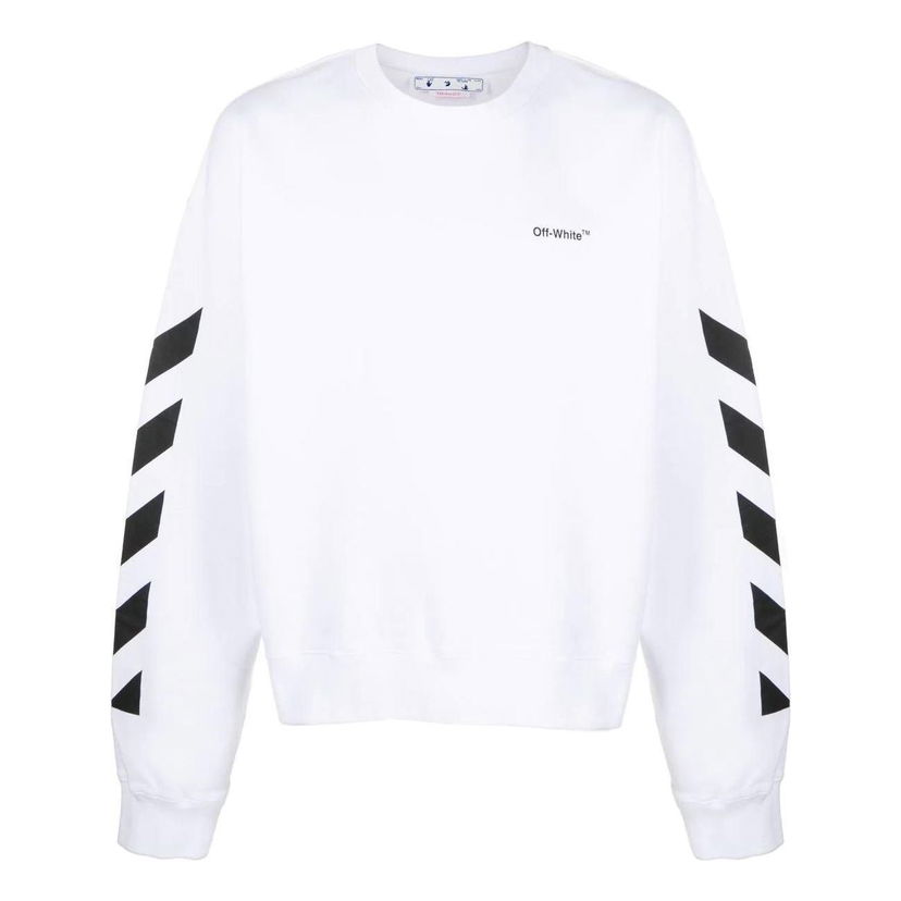 Sweatshirt Off-White Off-White Side Stripe Long Sleeve Sweatshirt Hvid | OMBA058C99FLE0010110