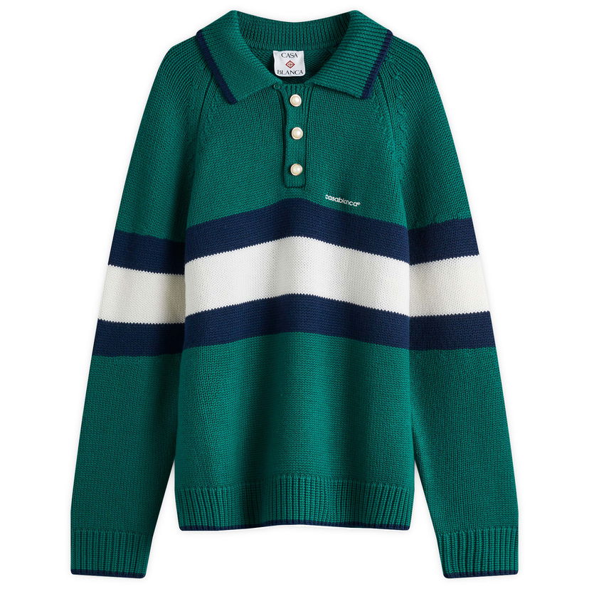Polo skjorte Casablanca Color Block Polo Grøn | MPS25-KW-827-01