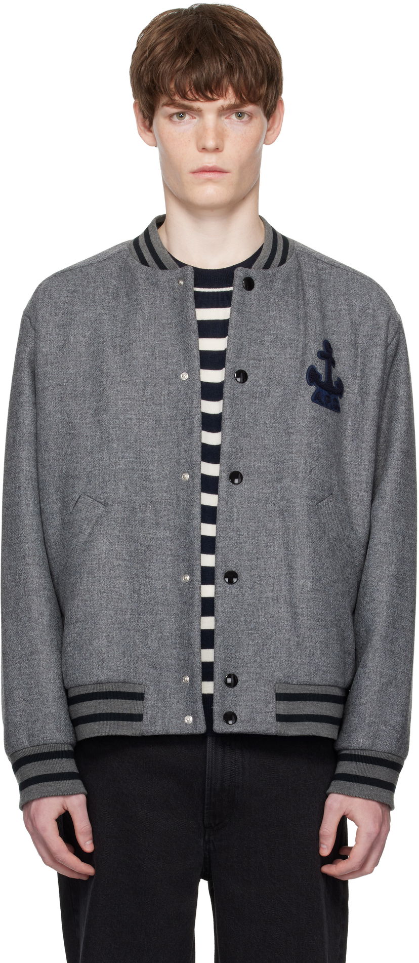 Bomberjakke A.P.C. A.P.C. Micka Wool Bomber Jacket Grå | WVBEB-M32010