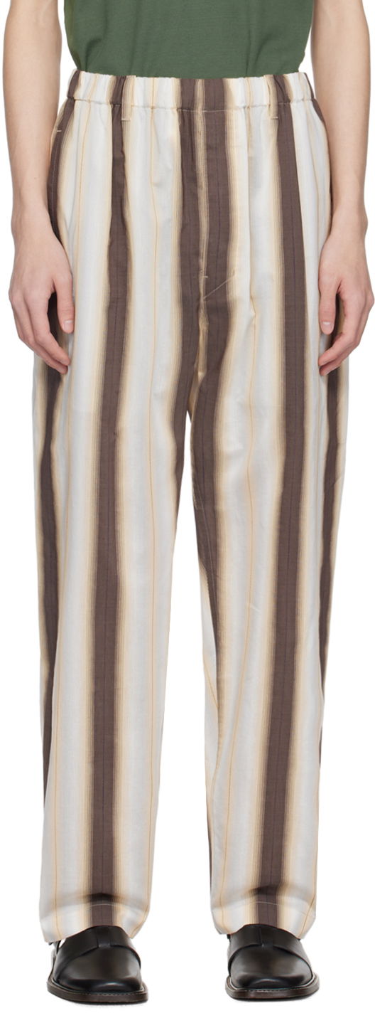 Bukser LEMAIRE Lemaire Relaxed Striped Trousers Brun | PA1047 LF1259
