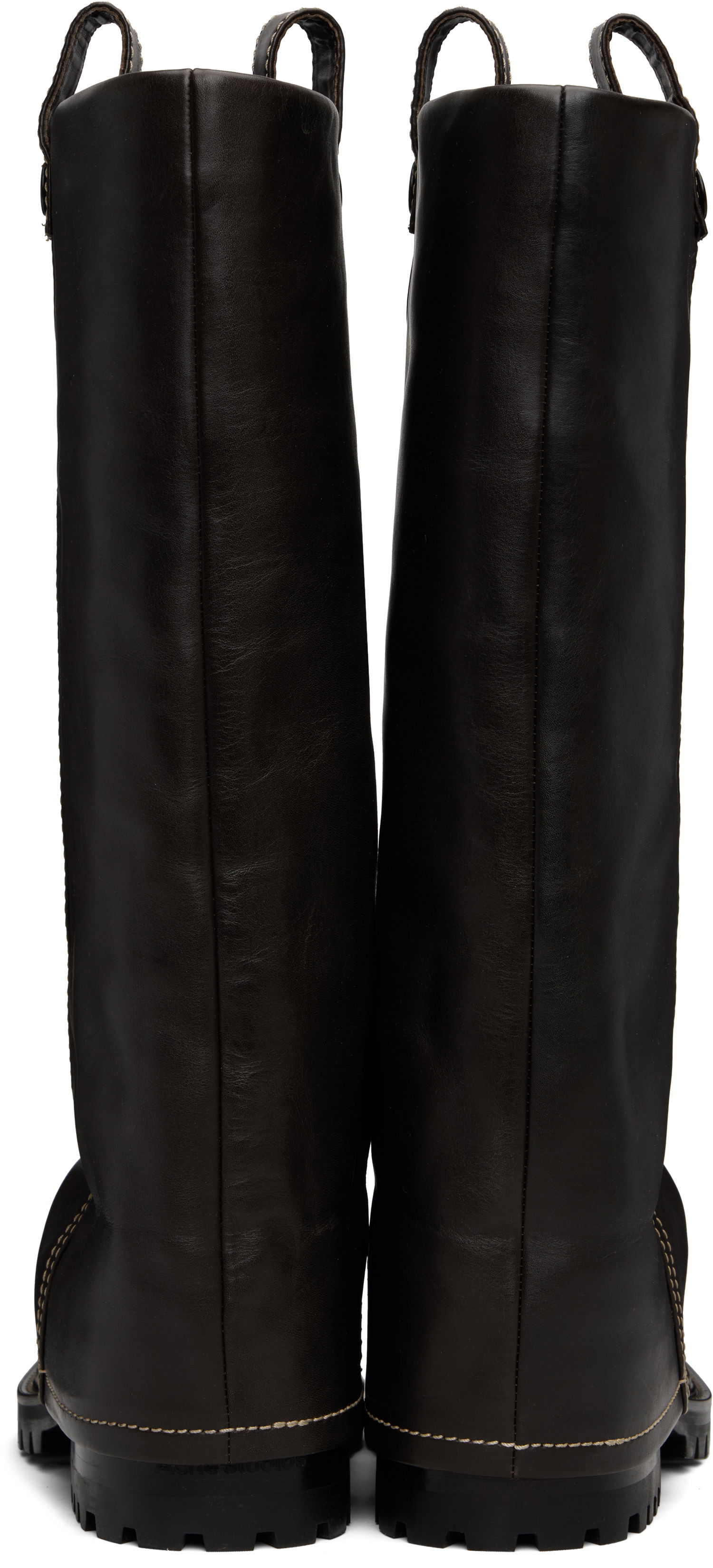 Trenchcoat Acne Studios Acne Studios Leather Slouch Boots Sort | BD0339-, 1