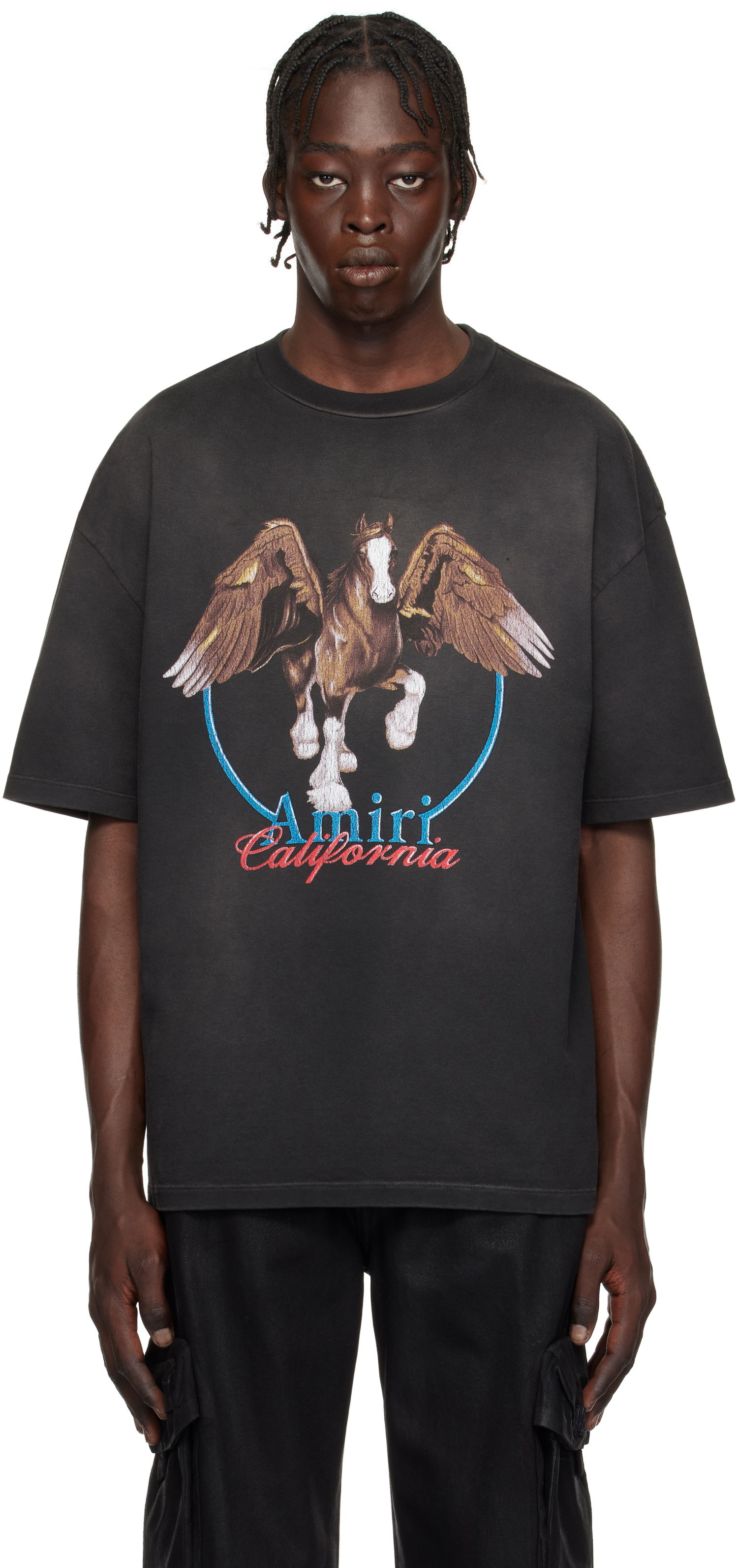 T-shirt AMIRI Vintage Wash Pegasus Graphic T-Shirt Sort | AMJYTE1130, 0