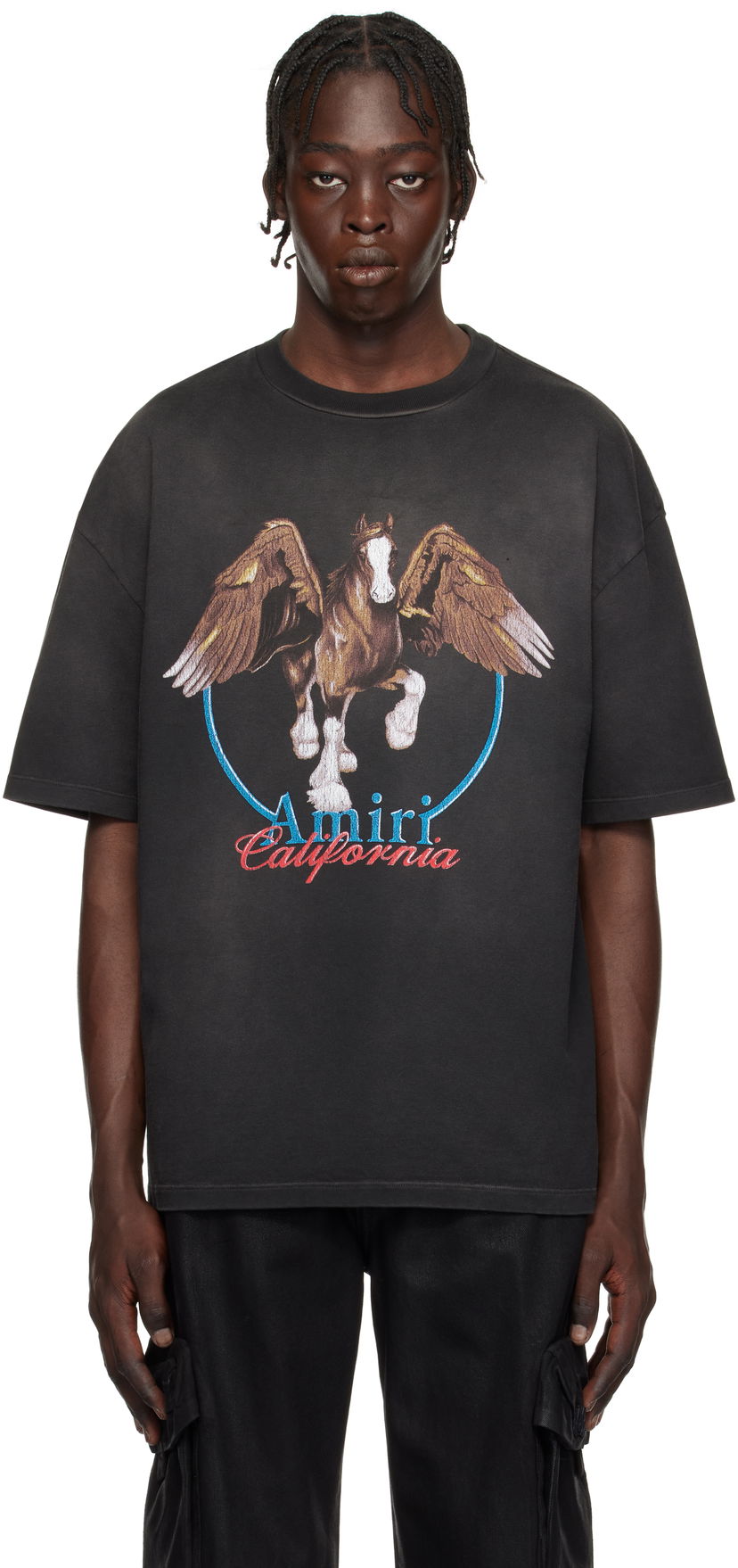 T-shirt AMIRI Vintage Wash Pegasus Graphic T-Shirt Sort | AMJYTE1130