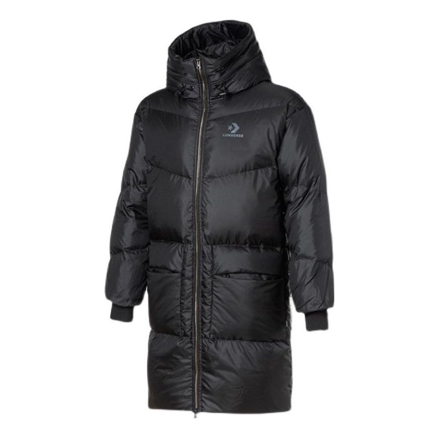 Puffer jakke Converse Long Down Jacket Sort | 10019328-A05, 0