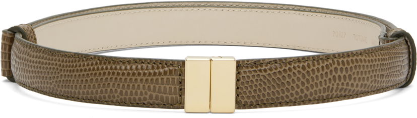 Bælter TOTEME TOTEME Slide Clasp Lizard-Embossed Belt Grøn | 253-WAM0033-LE0102