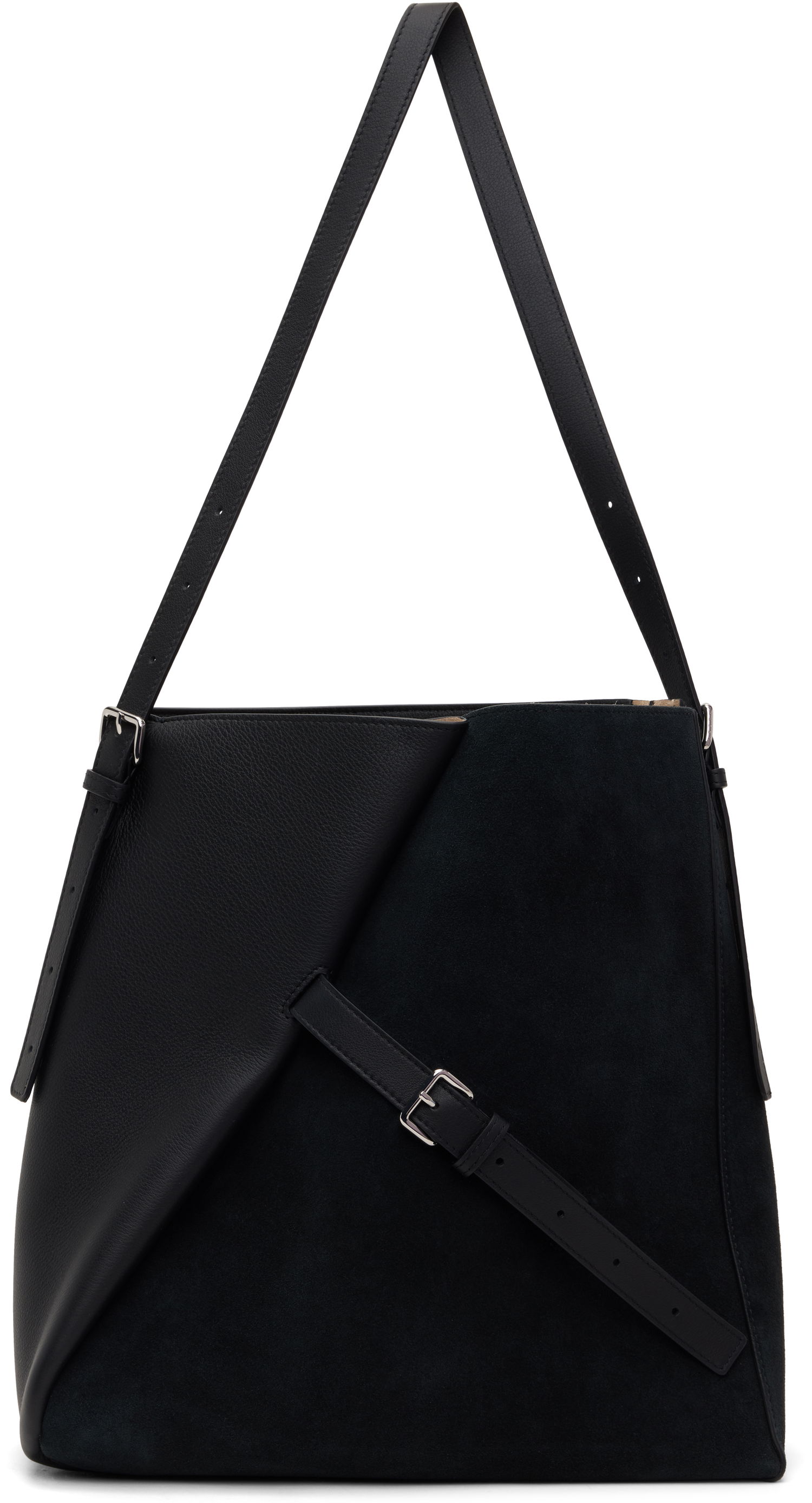Skuldertaske Marni Marni Reverse Leather and Suede Tote Sort | SBMP0190U2 P8199, 0