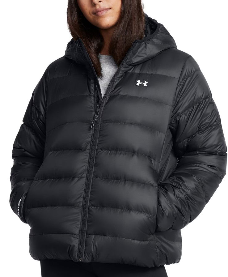 Puffer jakke Under Armour Legend Down Hooded Jacket Sort | 1385852-001
