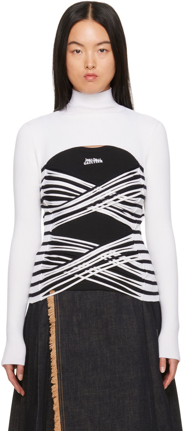 Tanktop Jean Paul Gaultier Jean Paul Gaultier Striped Turtleneck and Bustier Top Sort | 23/15-F-PL038-M056-0159