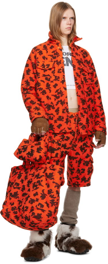 Skjorte ERL ERL Printed Fleece Shirt Orange | ERL07B023, 3