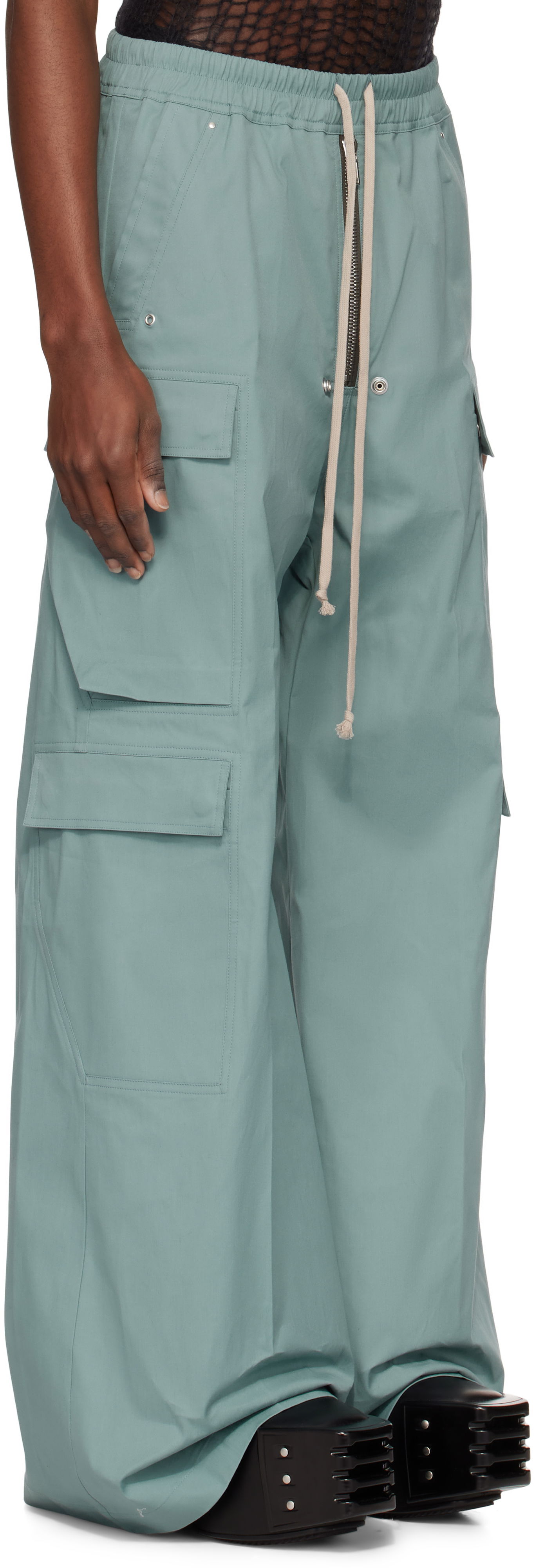 Cargo bukser Rick Owens Rick Owens Hollywood Cargobela Cargo Pants Grøn | RU01E5339 TE, 1