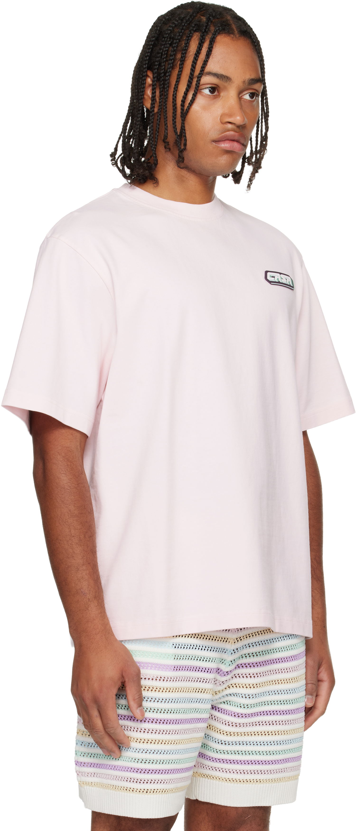 T-shirt Casablanca 'Casa' Racing Oversized Short Sleeve T-shirt Lyserød | M-AW25-JTS-044-01, 1