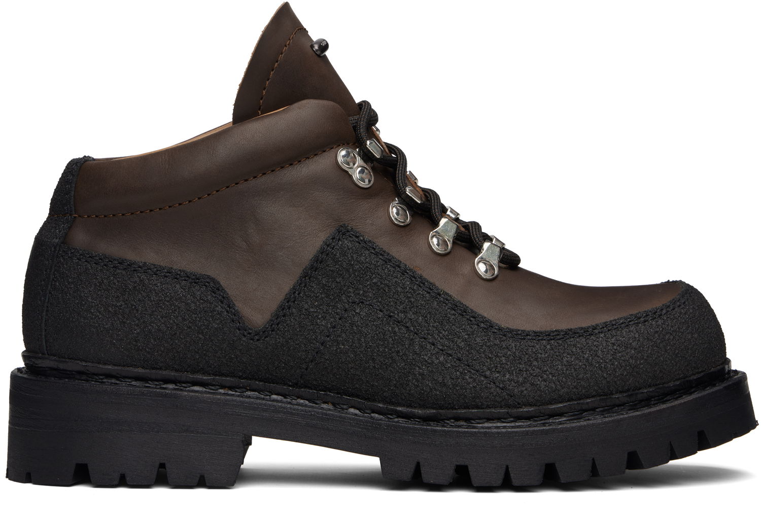 Sneakers og sko OUR LEGACY Quest Textured-Panel Lace-Up Boots Brun | A4257QM, 0